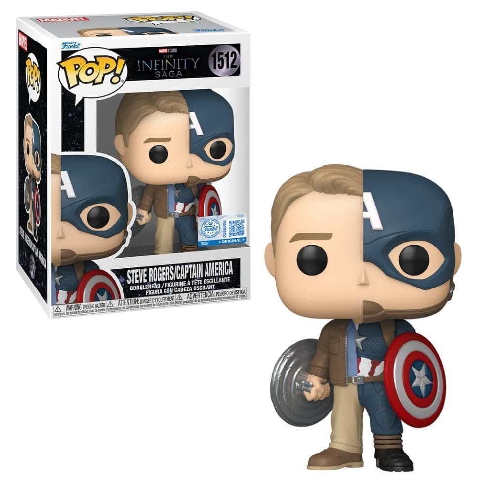 Boneco Funko Pop Marvel Splits - Capitão América/Steve