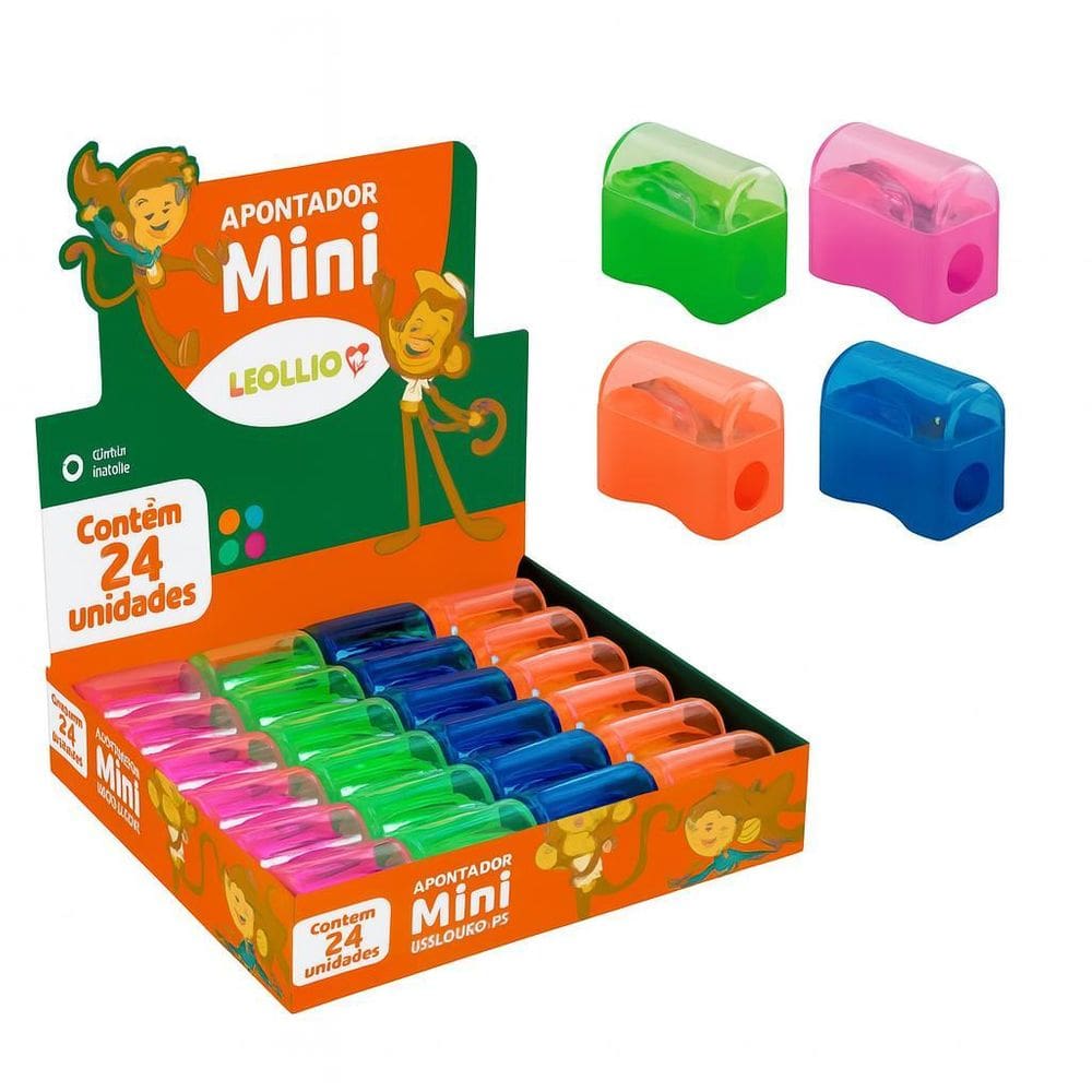 Apontador Escolar Mini Com Depósito Leo&Leo