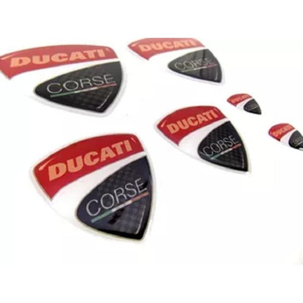 Emblema Adesivo Resinado Ducati Corse 2,5X2,5 Par Rs5 Fk Cor
