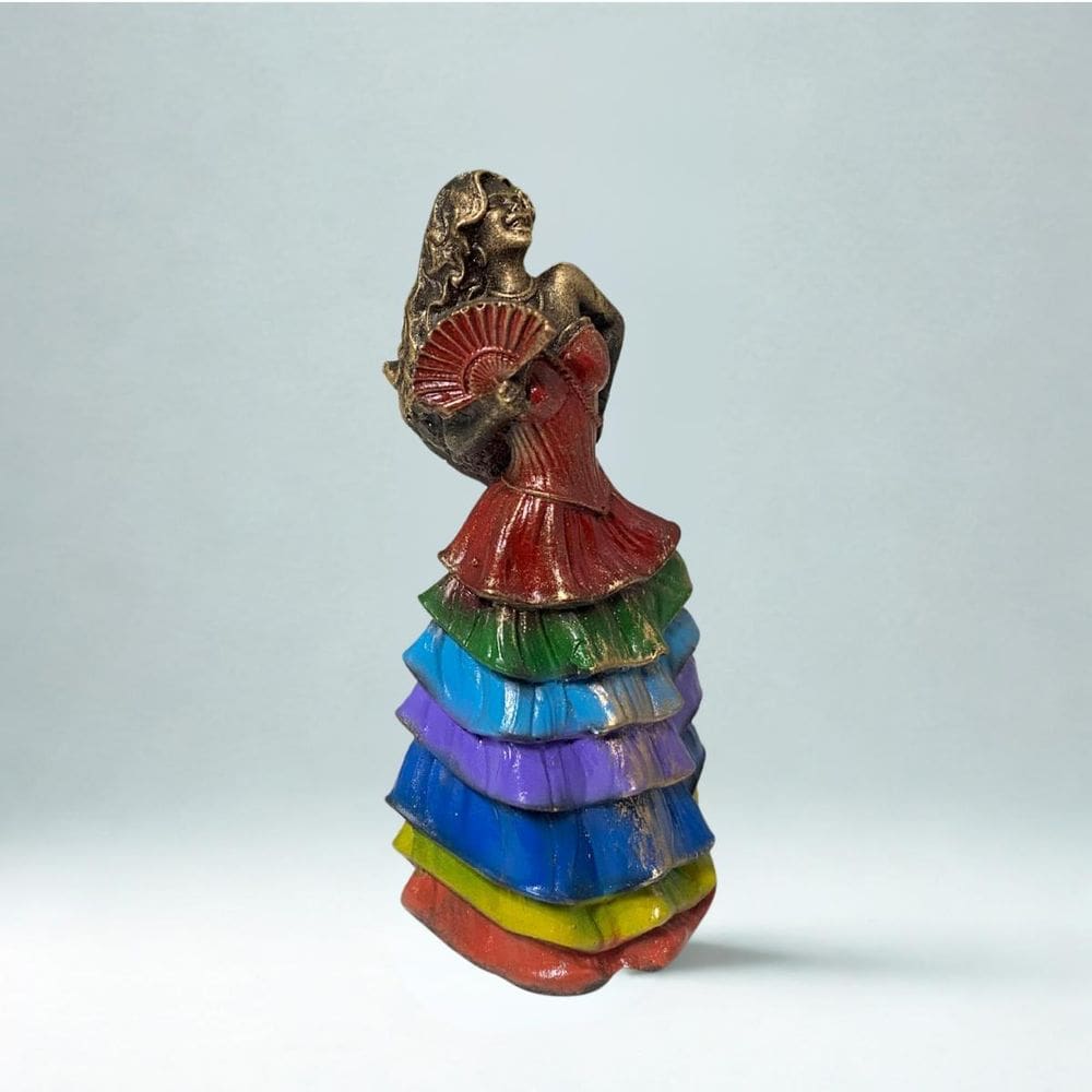 Escultura Dama Das Sete Saias Vintage Resina 10 Cm