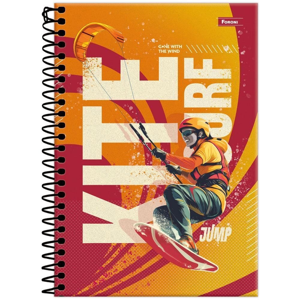 Caderno 1/4 80Fls Esp 140X202Mm Jump Kite Surf Foroni