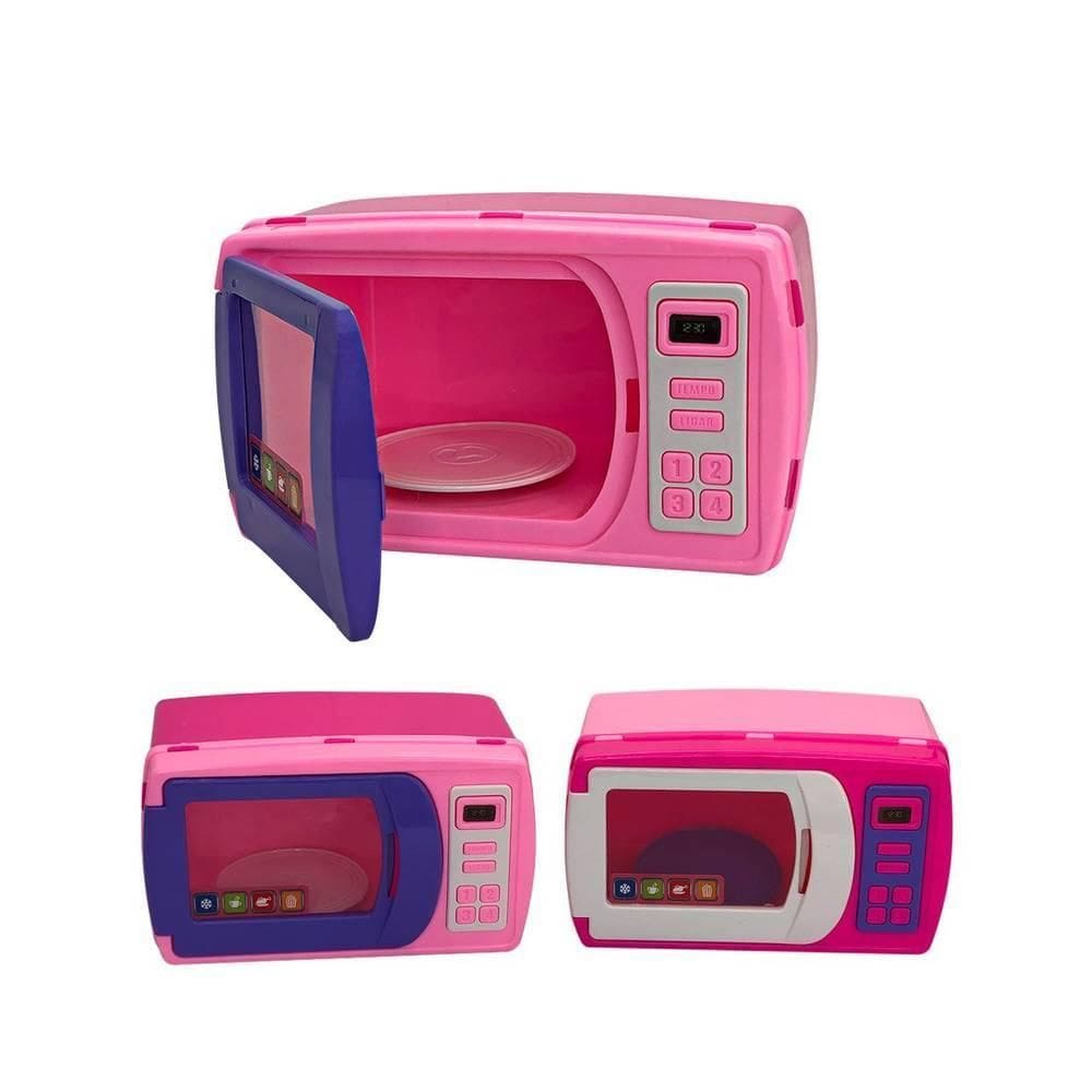 Mini Micro-Ondas Brinquedo Infantil Prato Giratório Manual
