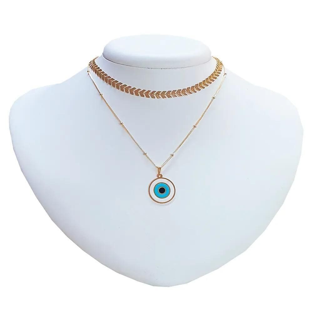 Colar Duplo Armazem Rr Bijoux Gargantilha E Corrente Olho
