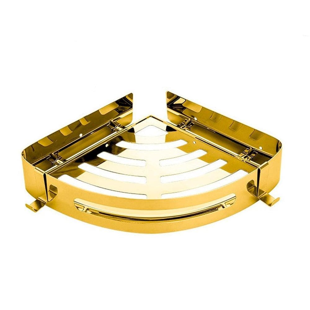 Suporte Shampoo De Canto Parede Banheiro Aço Inox - Dourado