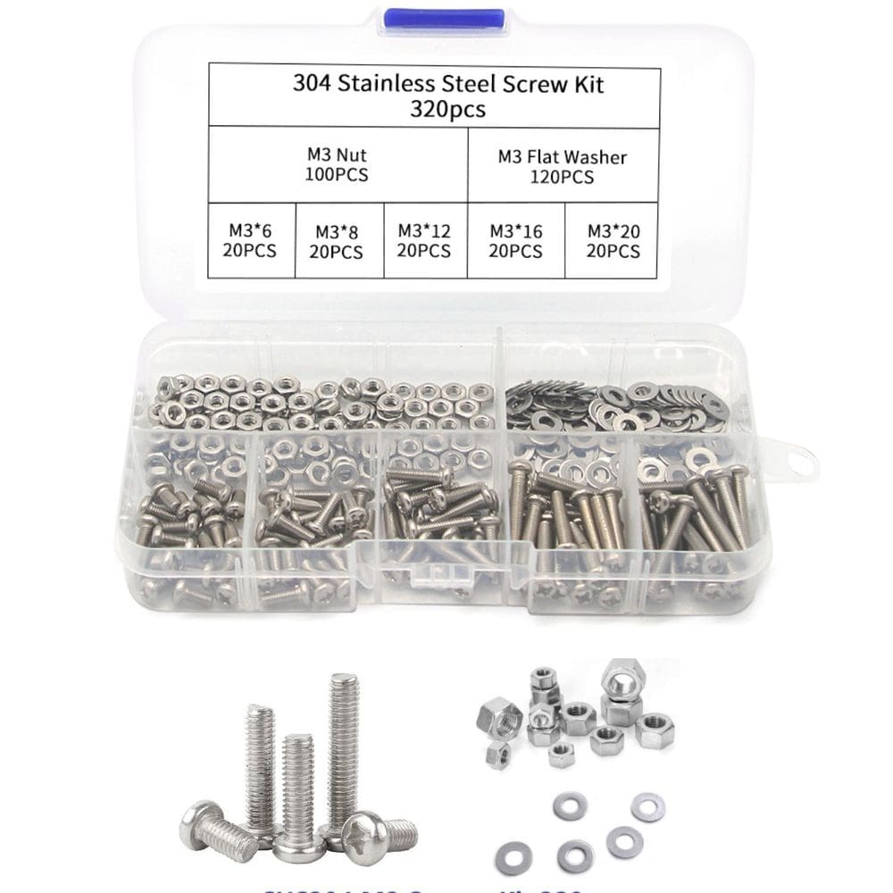 Kit 320 Parafusos Maquina Cruz Philips Cabeça Panela Inox M3