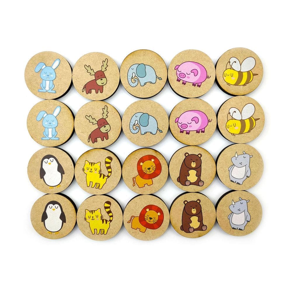 Jogo Da Memória Animais - Brinquedo Educativo Em Madeira