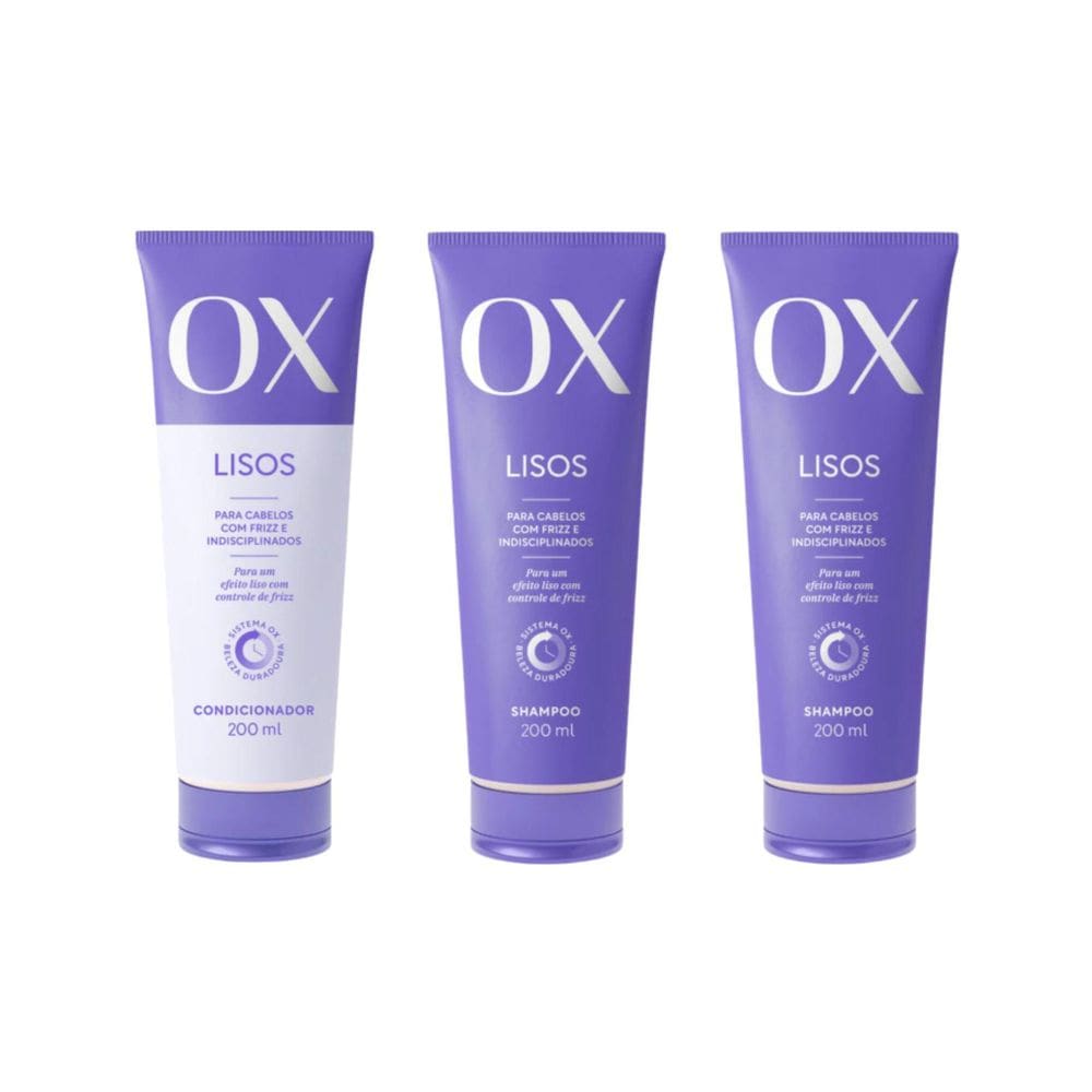 Kit Ox Lisos 1 Cond 200Ml + 2 Shampoo 200Ml