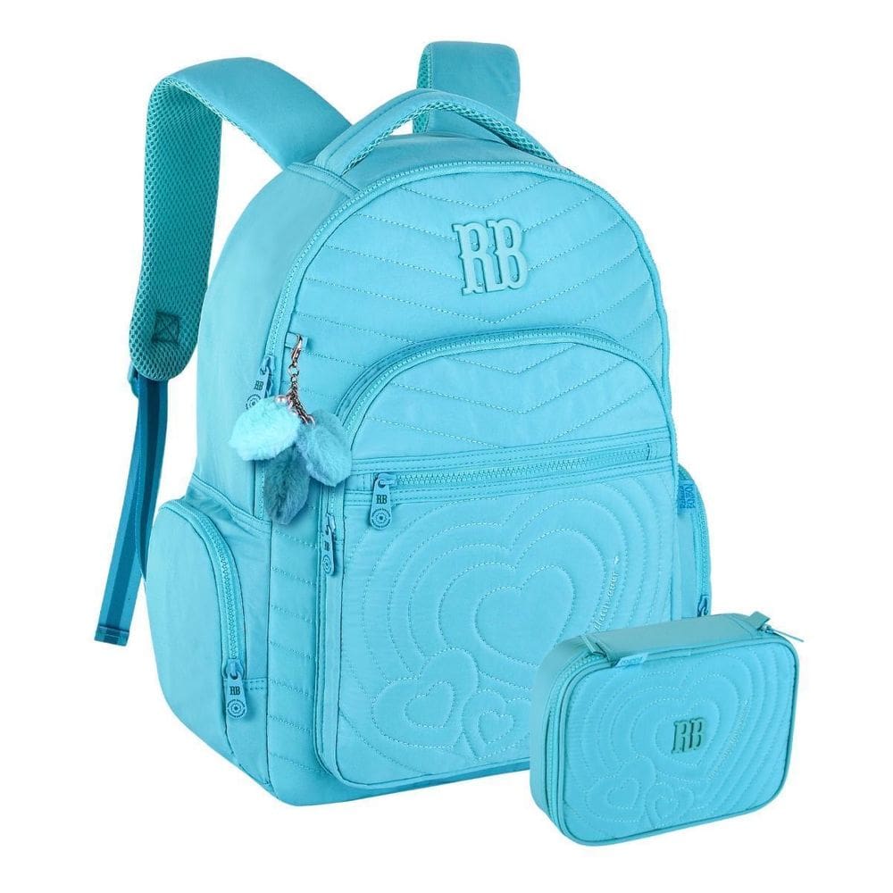 Kit Mochila Rebecca Bonbon De Costas Com Estojo Box - Verde