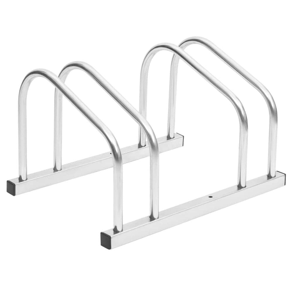 Suporte de bicicleta vidaXL Freestanding para 2 bicicletas em aço galvanizado