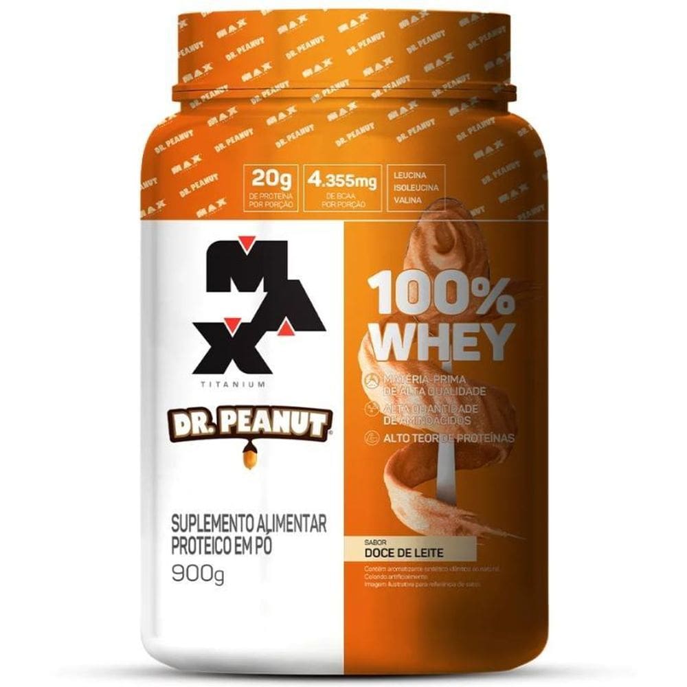 100% Whey Dr. Peanut  900G  - Max Titanium - Doce De Leite