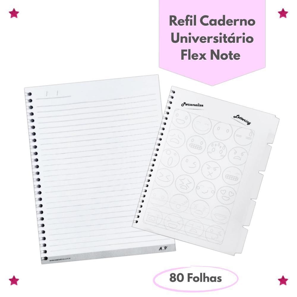 Refil Caderno Universitário Flex Note C/80 Folhas Acp