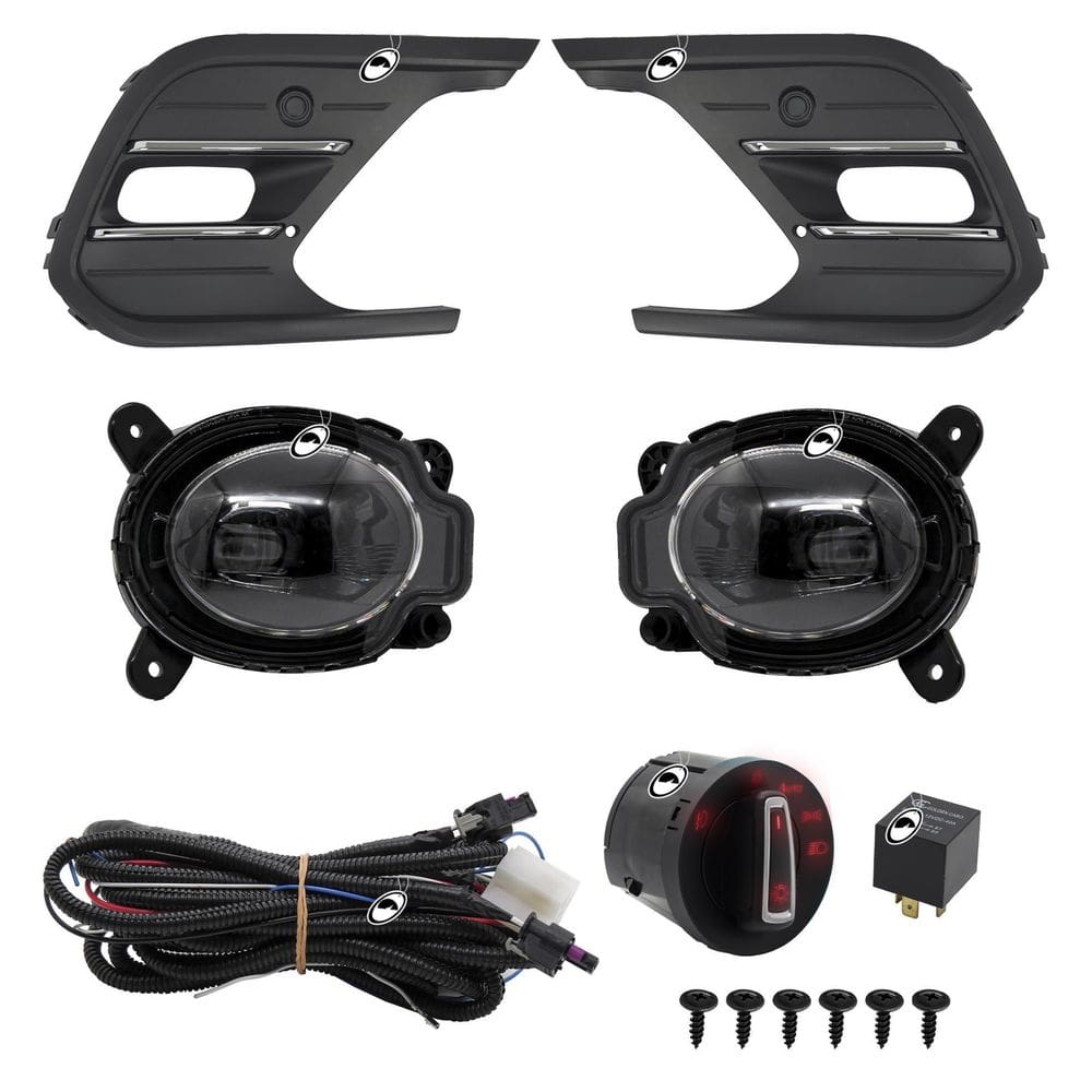 Kit Farol Milha Led Friso Cromo Novo Polo 2023 Em Diante