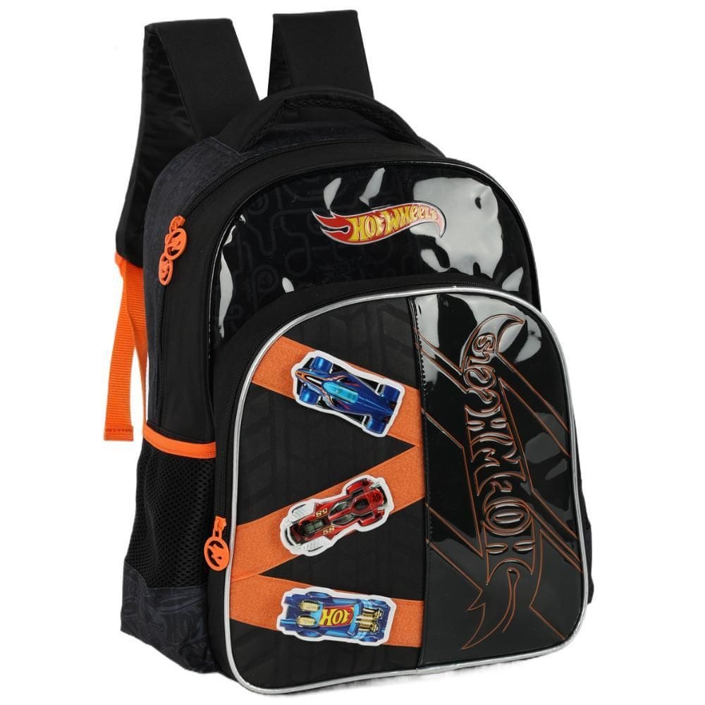 Mochila De Costas Oficial Hot Wheels Preto Luxcel Is41491Hw