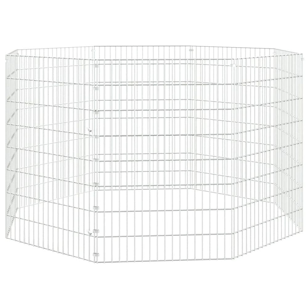 Gaiola de coelho VidaXL, 8 painéis, 54x80cm, ferro galvanizado prateado
