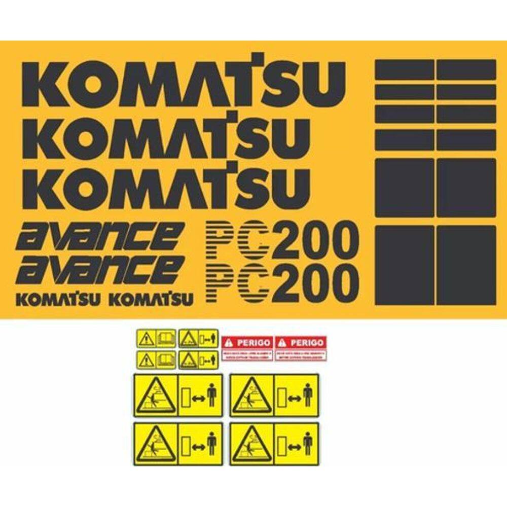 Kit Adesivos Komatsu Advance Pc 200