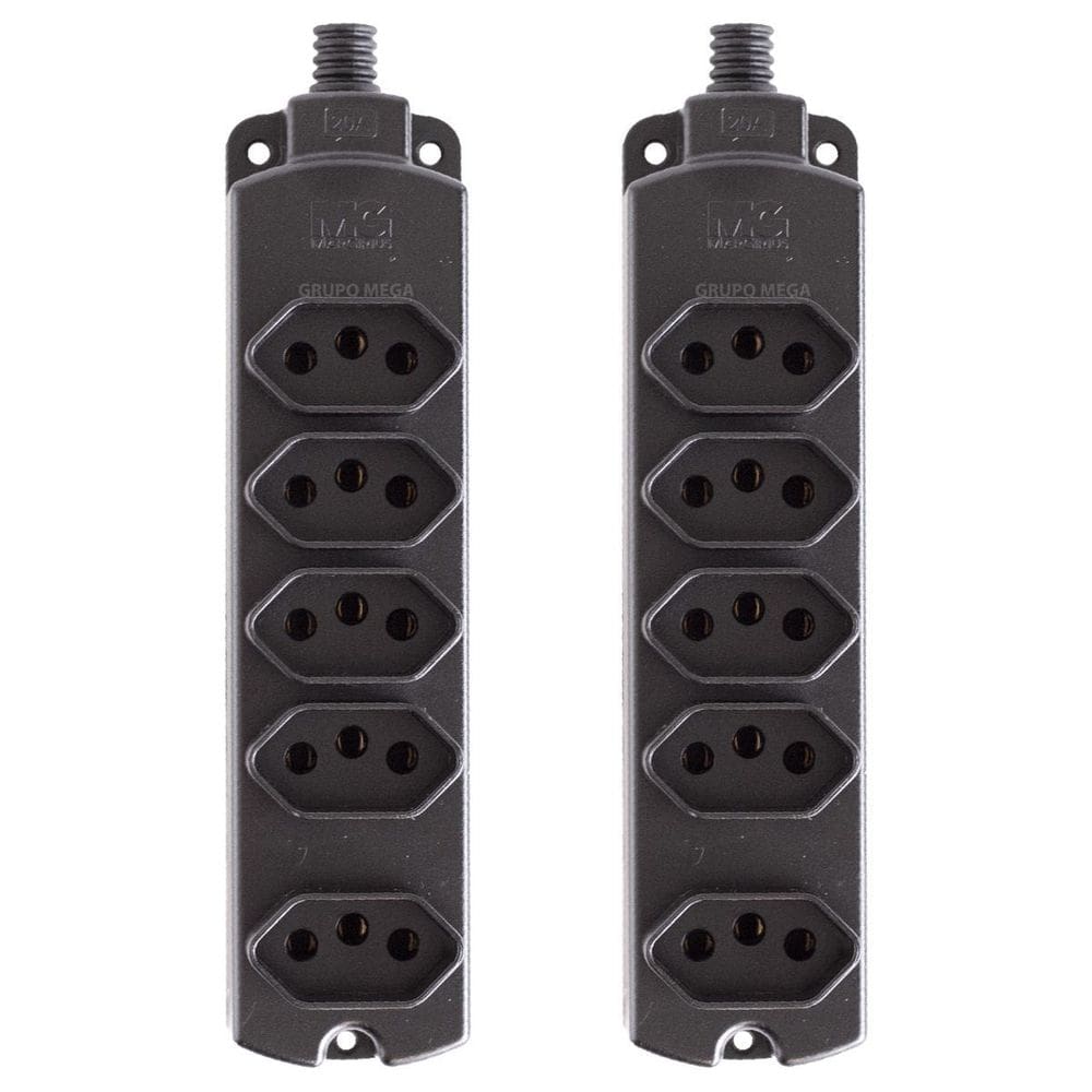 Tomada Barra 5 Posições Régua Extensão 10A 20A Margirius