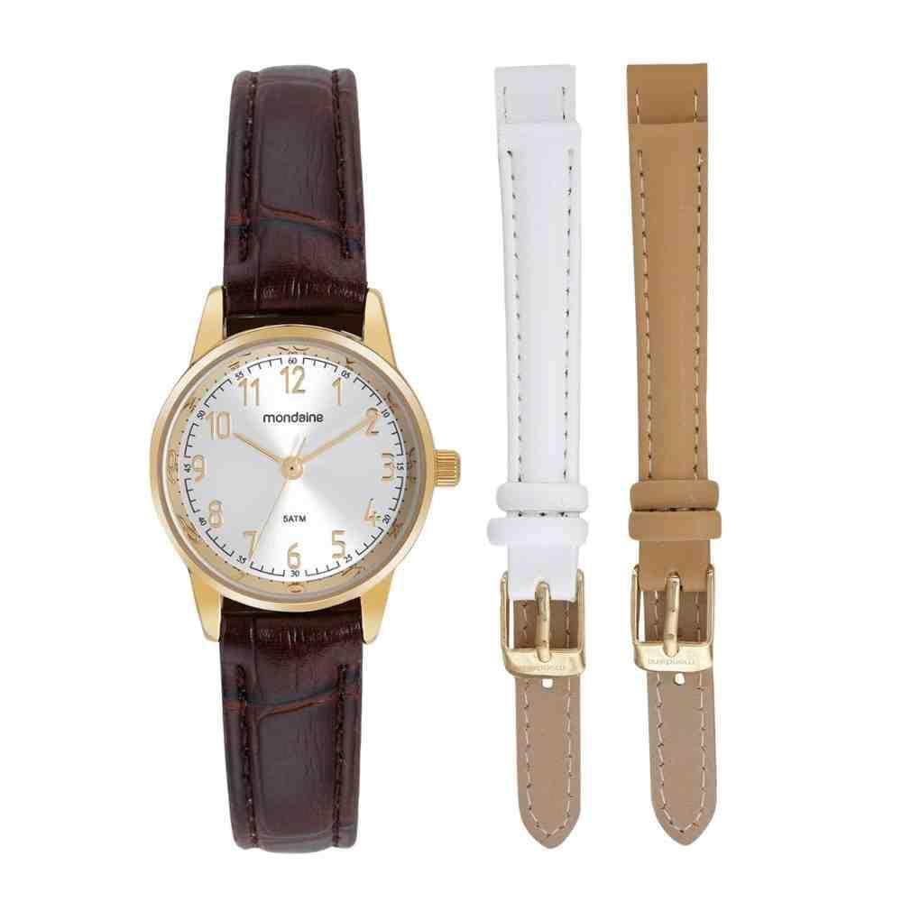 Relógio Mondaine Troca De Pulseira Dourado Feminino 32714Lp