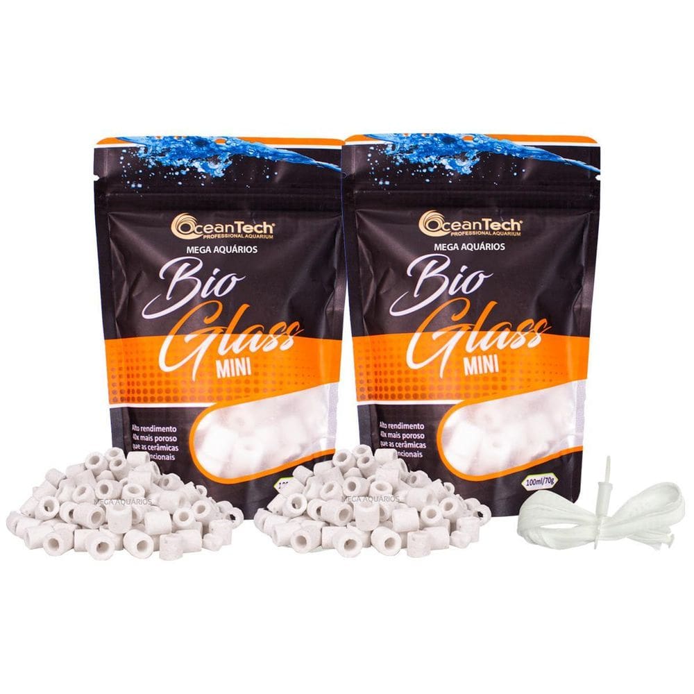 Kit 2 Mídia Biológica Mini Anel Cerâmica Oceantech 100Ml