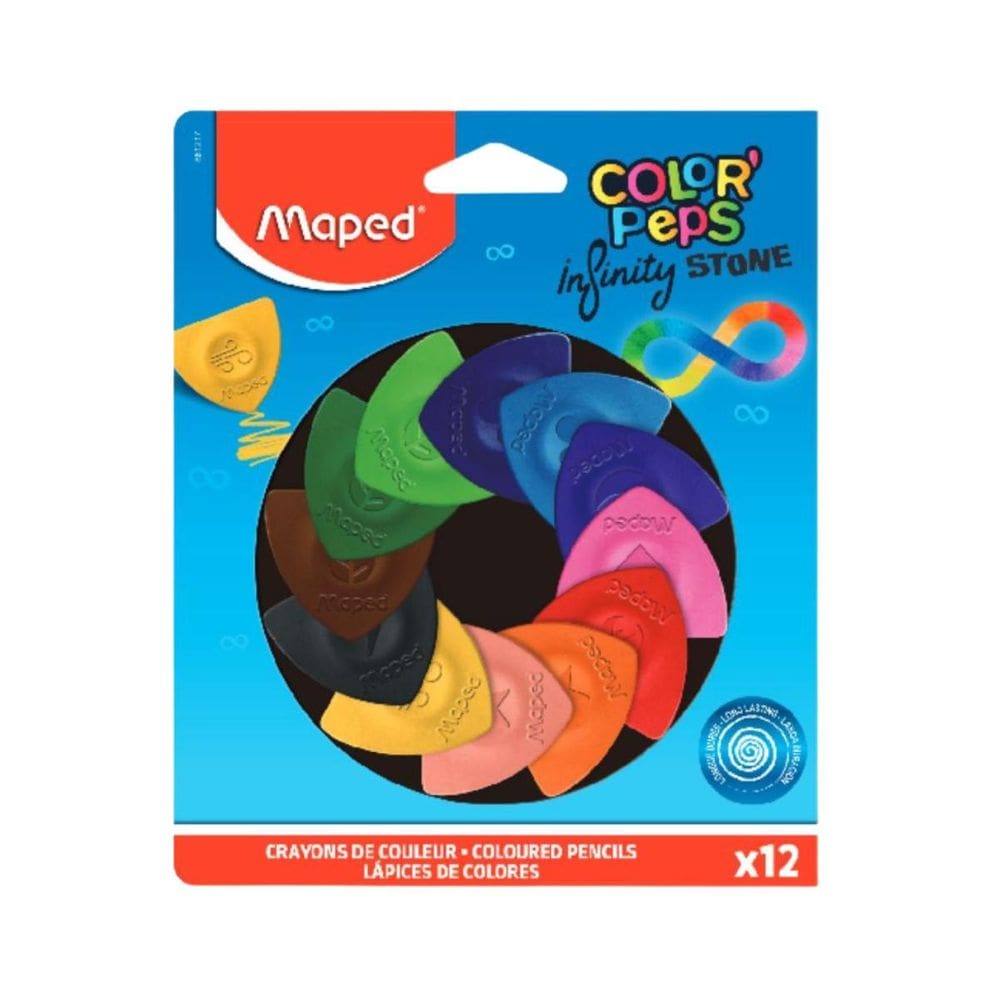 Kit Lápis De Cor Triangular Color Peps 12 Cores Infinity
