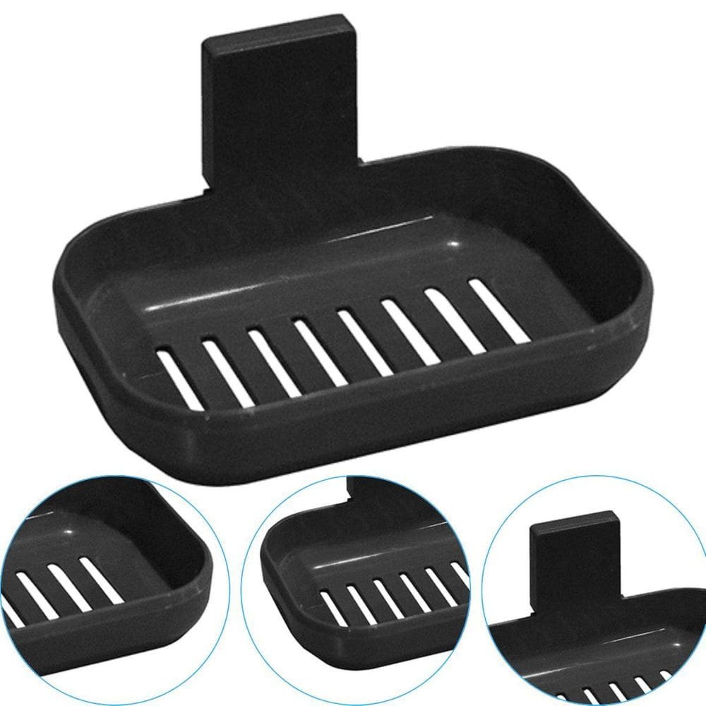 Saboneteira Suporte Fixação Adesivo Parede Preto Arqplast