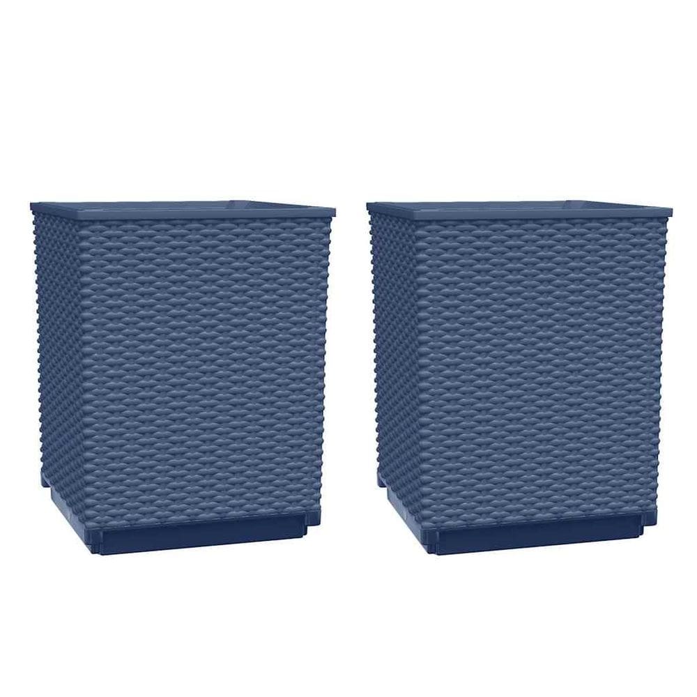 Planter vidaXL, polipropileno durável, cinza escuro, 30x30x37cm, 2 peças
