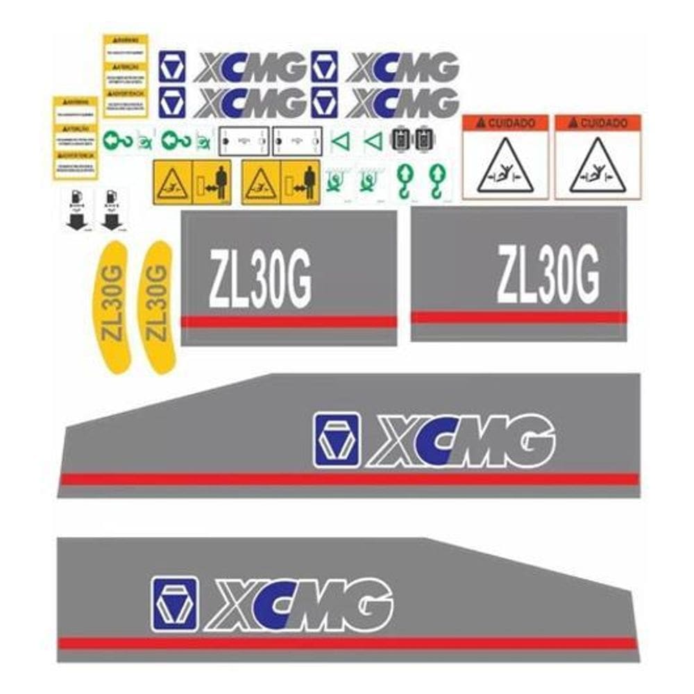 Kit Adesivos - Xcmg Zl30G Para Pá Carregadeira