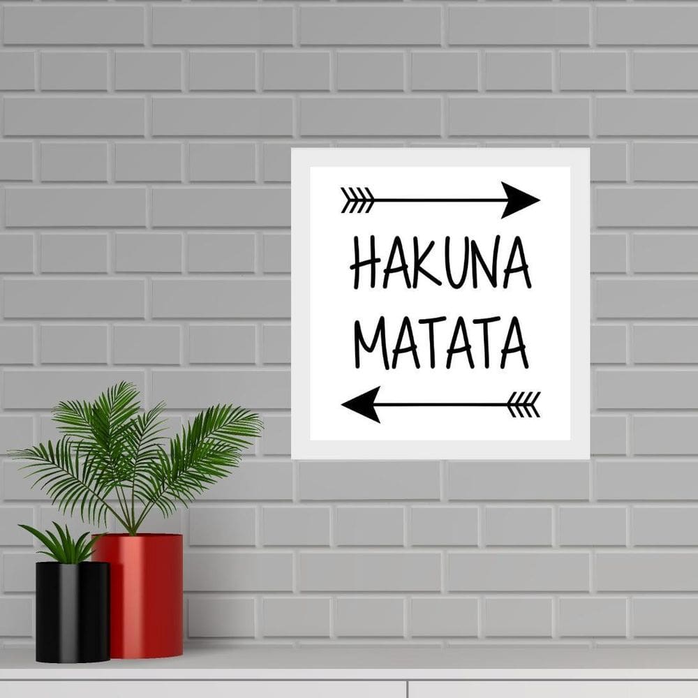 Quadro Quadrado Hakuna Matata - 33X33Cm - Com Vidro