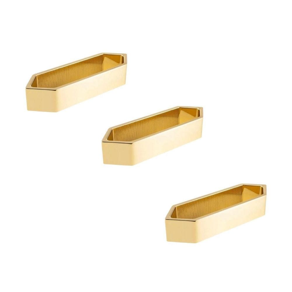 Kit 3 Puxador Para Moveis Elemento M 48Mm Gold Brilhante