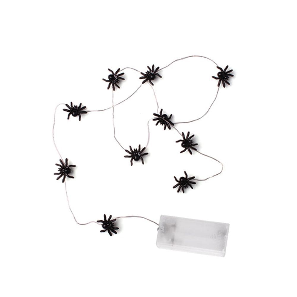 Cordão Luzes Led 10 Aranhas Decoração Festa Pilha Luz Branca