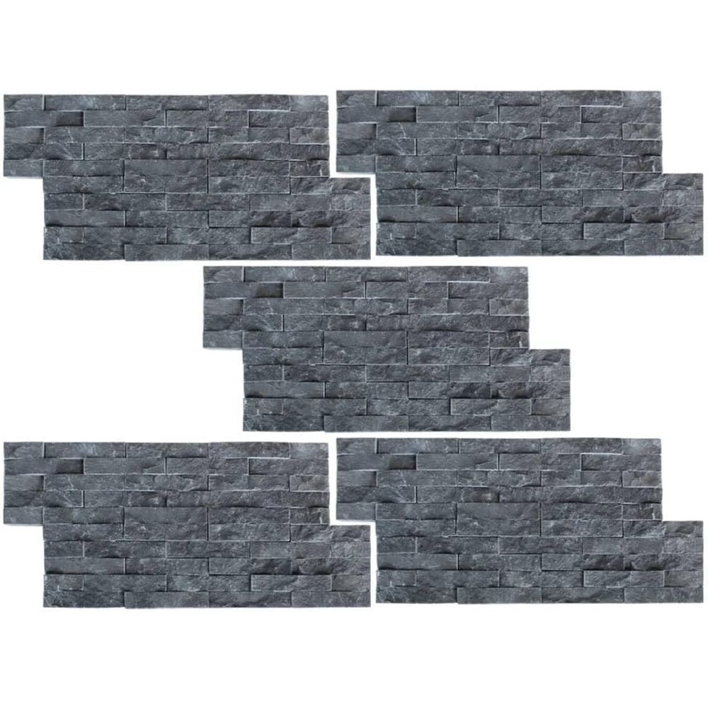 Painéis de revestimento de parede VidaXL Marble Black Natural Marble