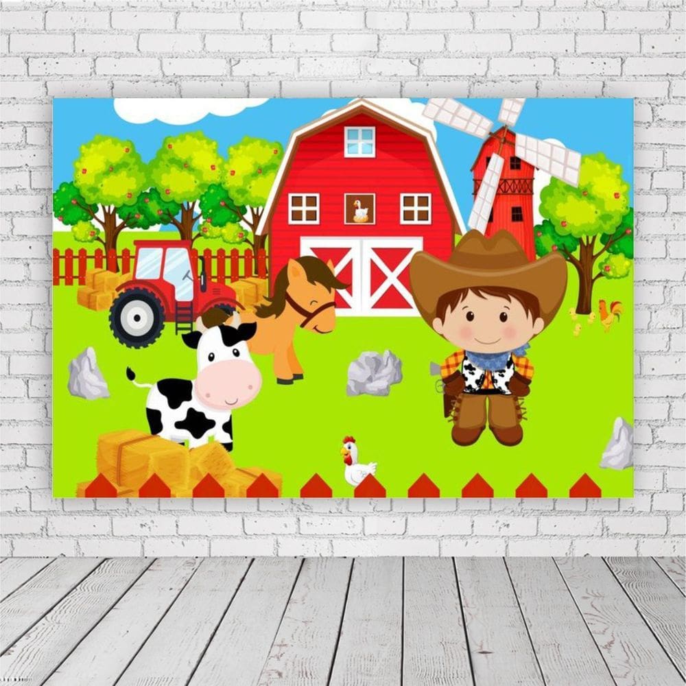 Painel Retangular Fazendinha 1,5X1,0M Lona Fosca