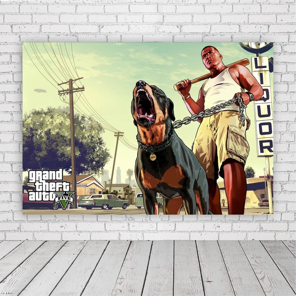 Painel Retangular Franklin Gtav 1,5X1,0M Lona Fosca