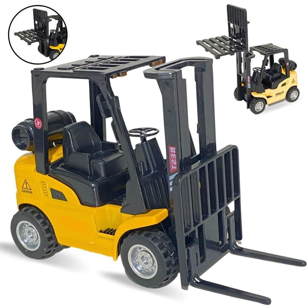 Miniatura Empilhadeira De Metal Carrinho Brinquedo C/Fricção