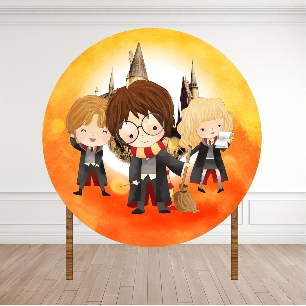 Painel Redondo Lona Fosca 1,20M- Tema Harry Potter
