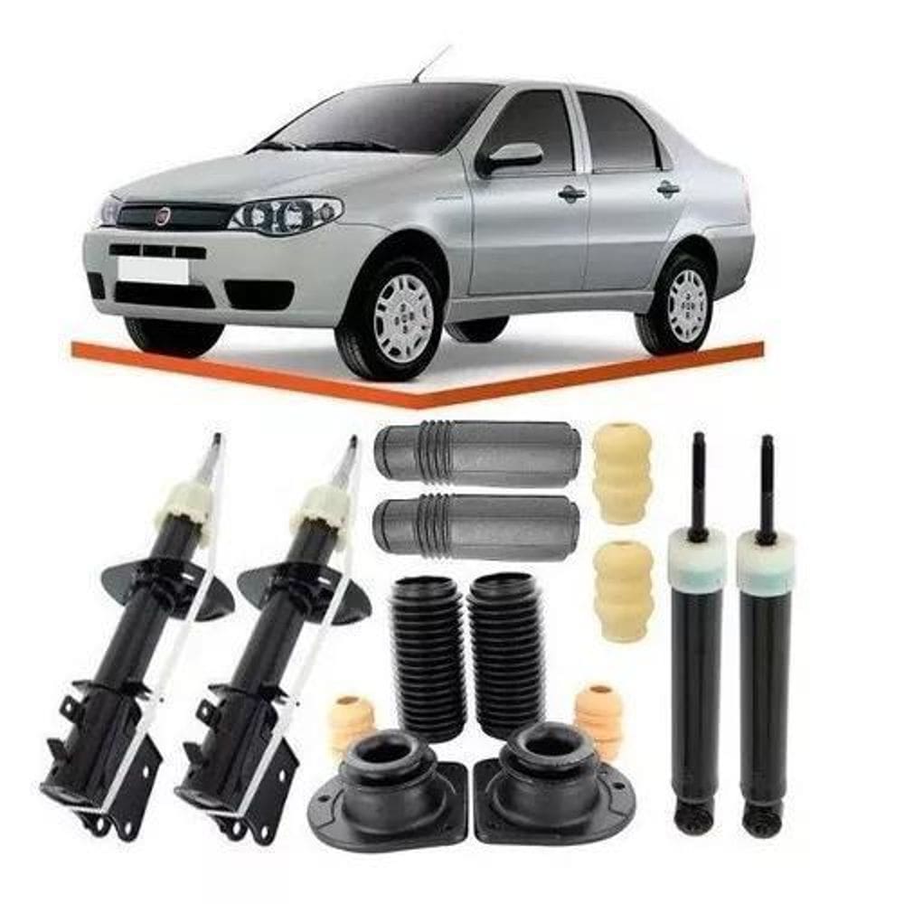 4 Amortecedor+4 Kit Suspensão Siena 2008