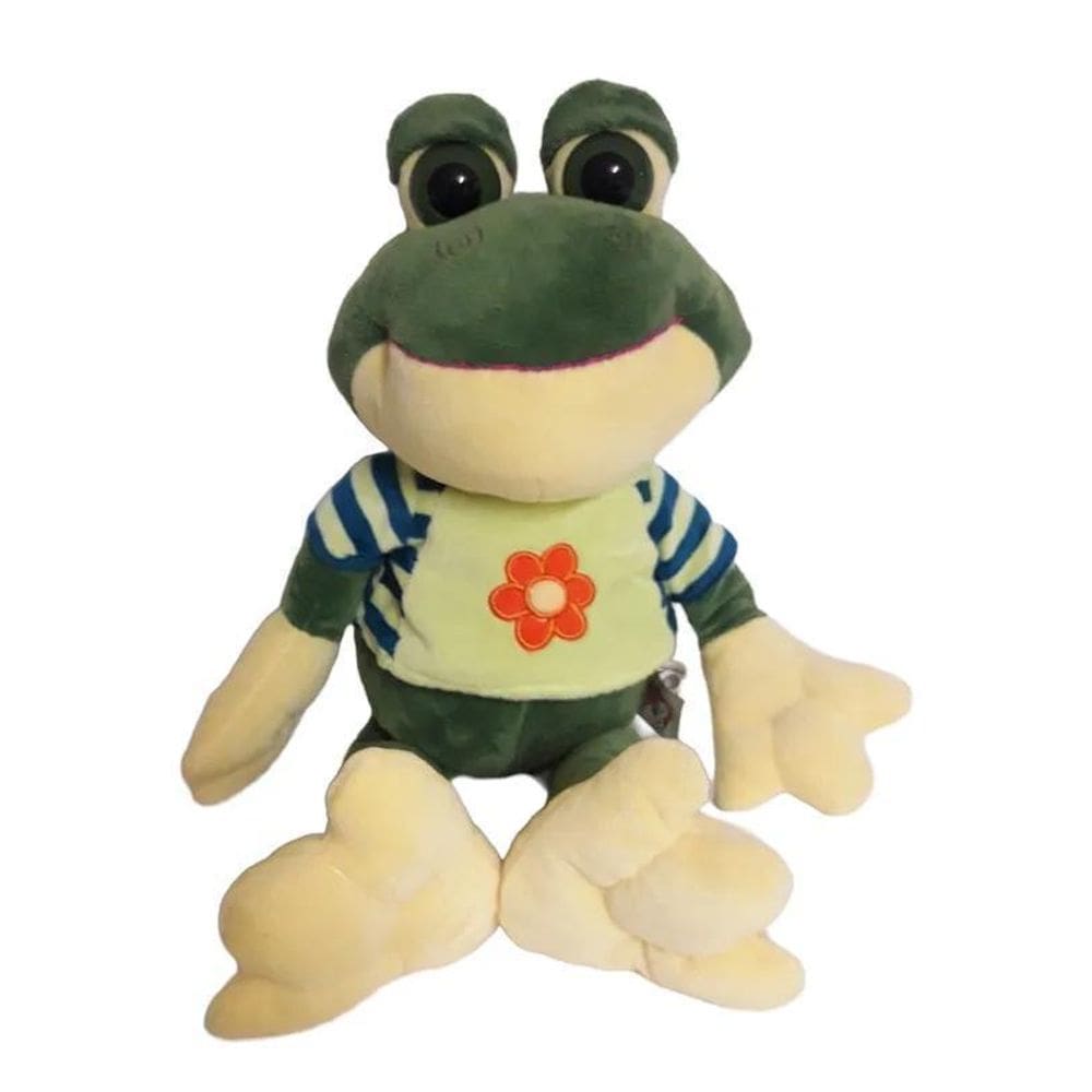 Sapo De Pelúcia Com Camisa Listrada - 45 Cm