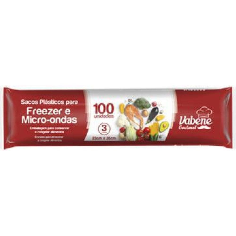 Saco Freezer 100 Unidades 23X35Cm Vabene - 3L