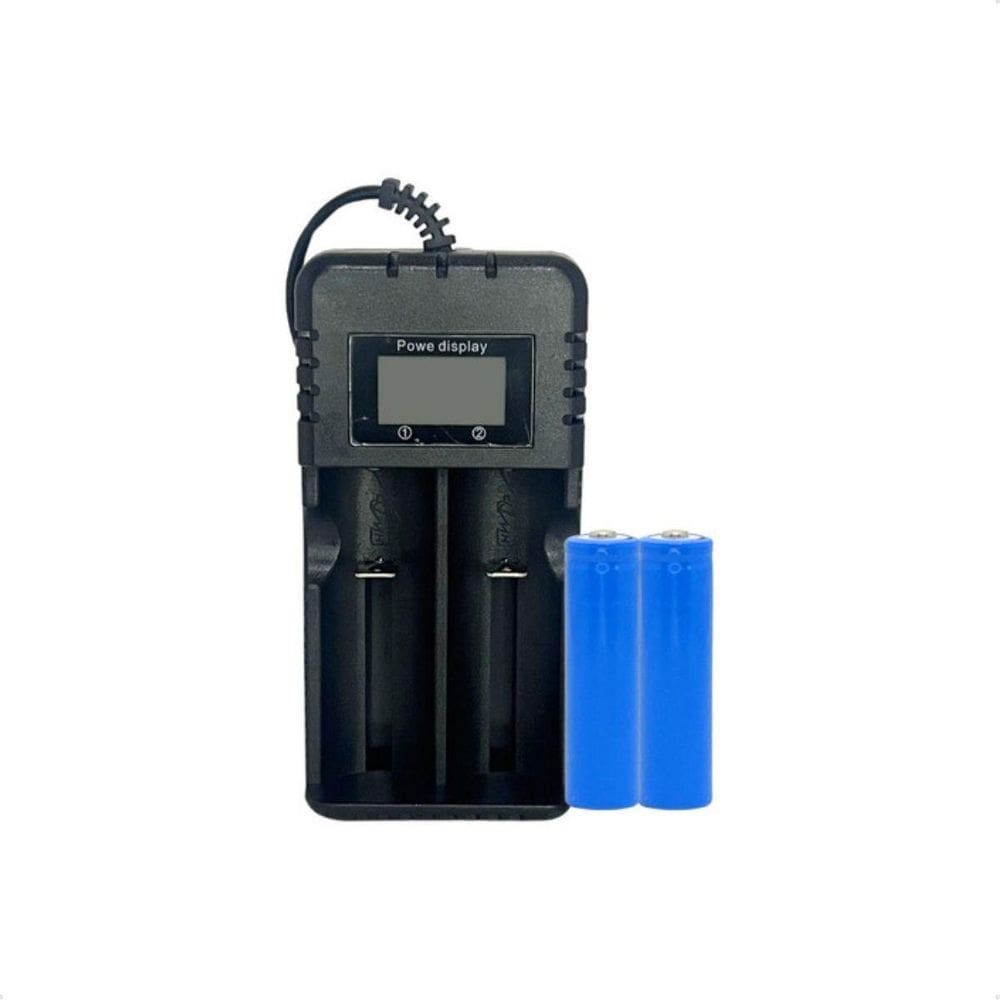 2 Bateria Microfone Kdr200 + Carregador Duplo Led