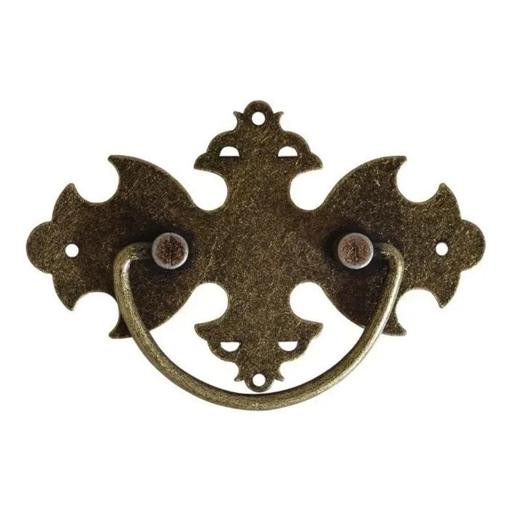 Puxador Colonial Alça De Bau Móveis - Alça Caixão Ouro Velho