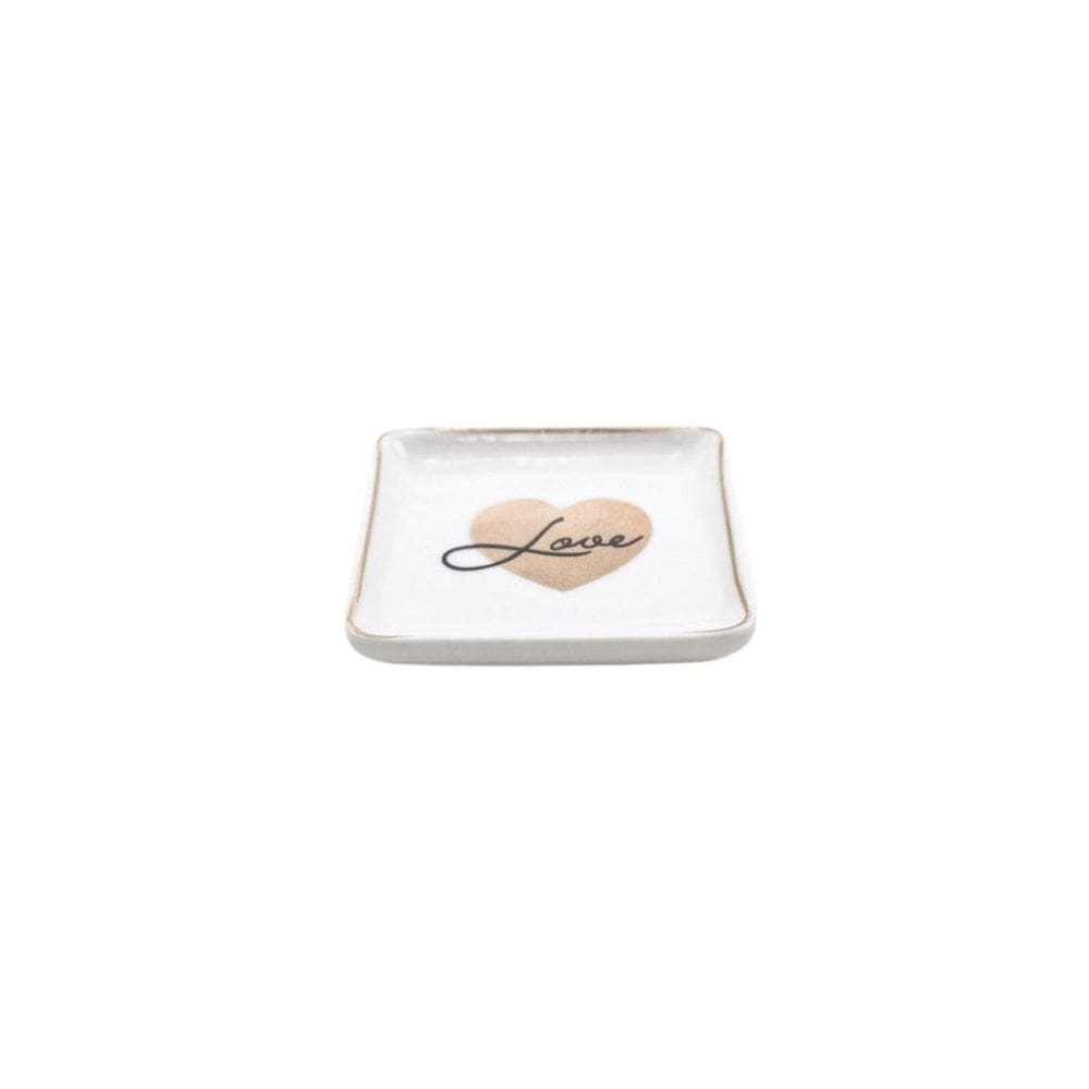Mini Travessa Branca Love Porcelana 7 Cm