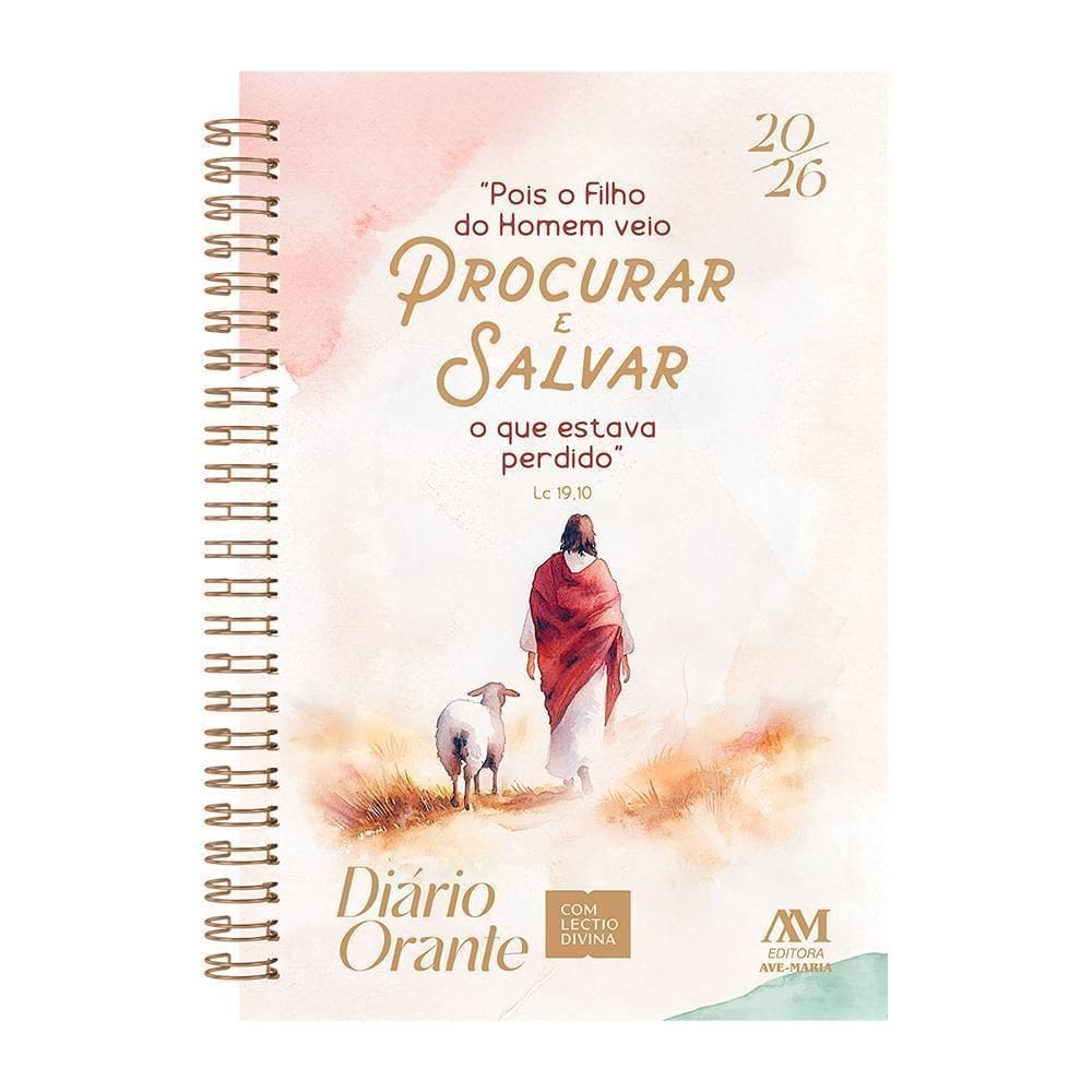 Agenda Diário Orante 2026 Capa Dura Espiral Jesus Bom Pastor