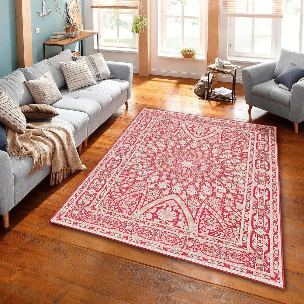 Tapete Sala Nobre 2,00X2,50 Antider Domani Gardenia Vermelho