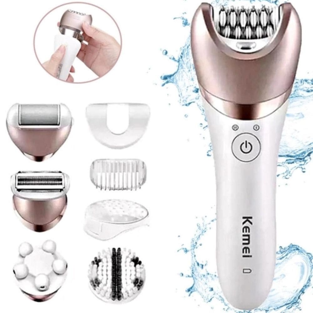 Depilador Kemei 8001 Feminino Seco Molhado Portátil Bivolt