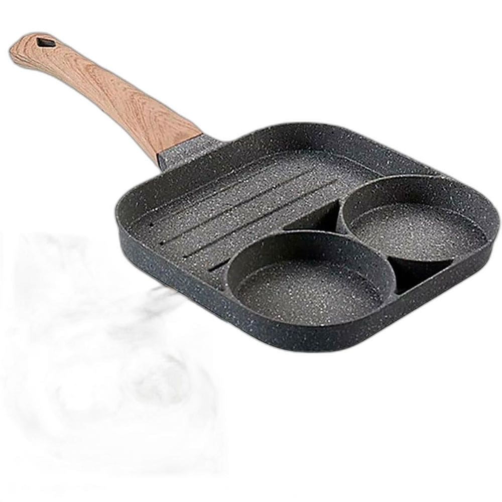 Panela Antiaderente Frigideira 3Em1 Para Hambúrguer De Ovos