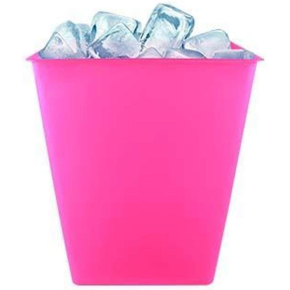 Kit 4 Balde Gelo Rosa Neon 2,6L Plástico Premium
