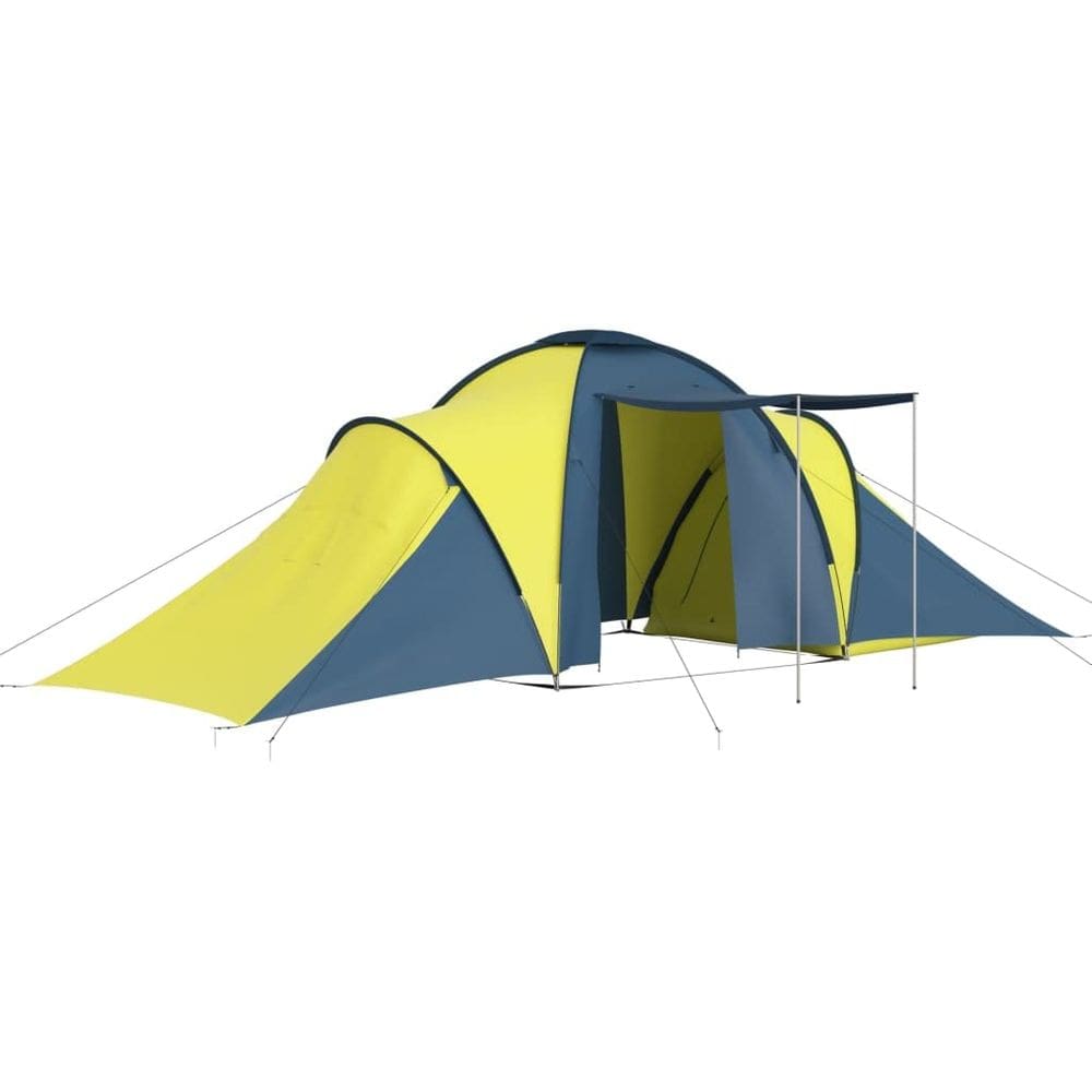Barraca de acampamento vidaXL Easy-Assembly para 6 pessoas azul/amarela