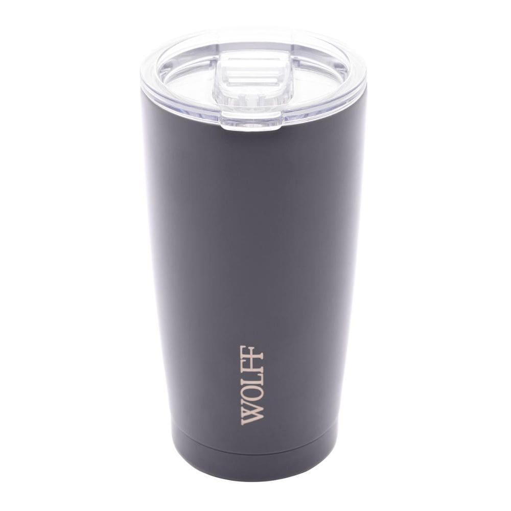 Copo Térmico De Aço Inox Cinza Com Tampa Parede Dupla 600Ml