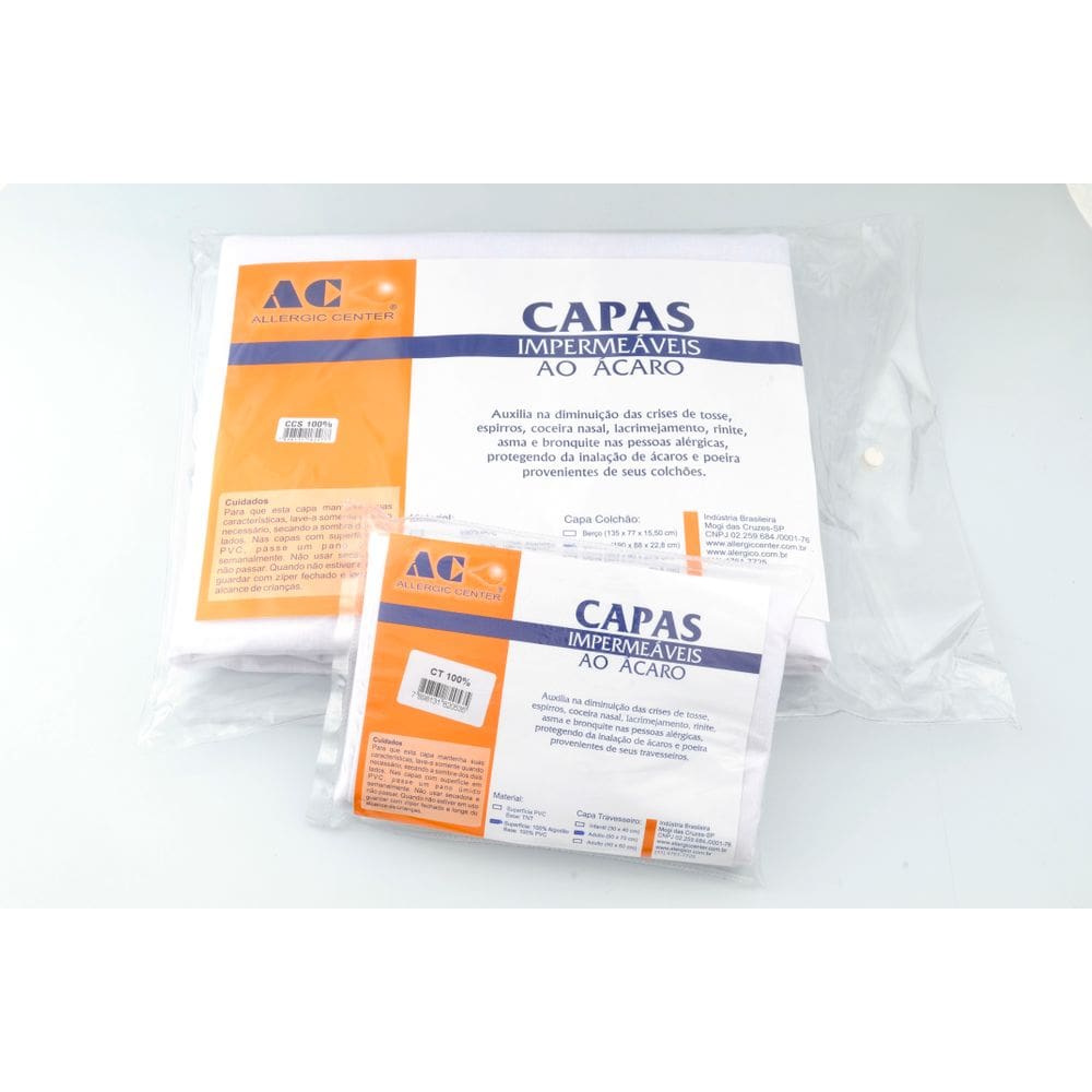 Kt Casal 100% Algodão - Capas impermeável ao ácaro