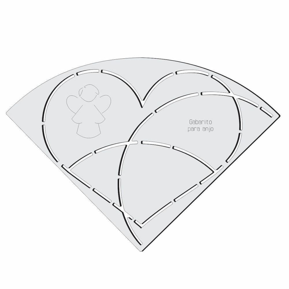 Gabarito Anjo Patchwork Fuxico Régua Molde 19 X 13 Acrilico