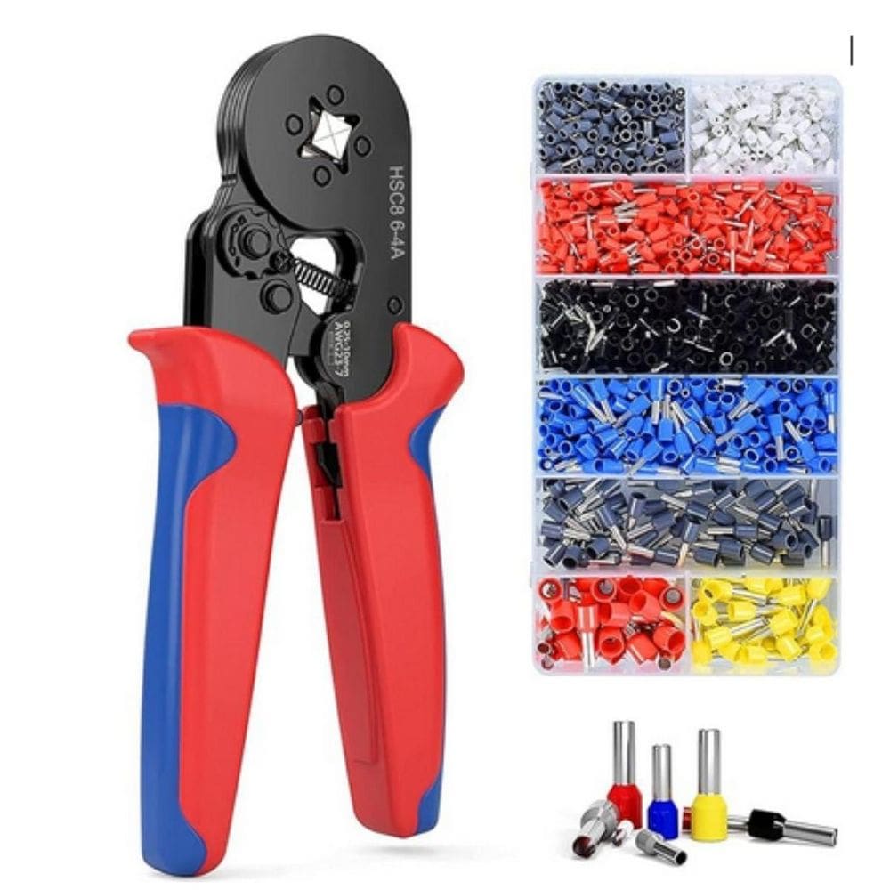 Kit  Alicate Crimpar Prensa Terminais 1200 Ilhós